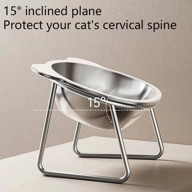 Ivalory Tilted Cat Bowl – Stainless Steel with Stand