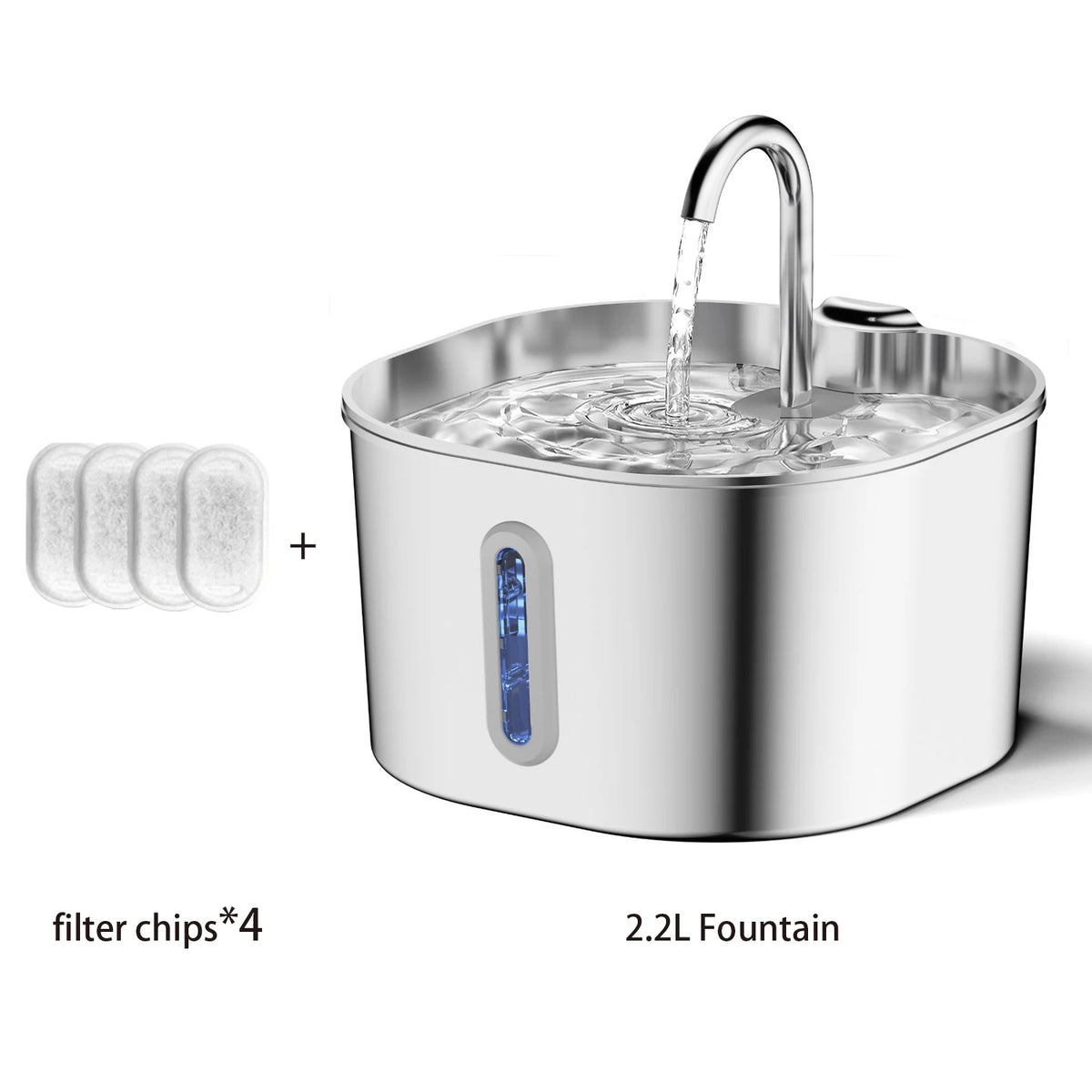 Ivalory FreshFlow Fountain – 2.2L Stainless Steel Pet Water Fountain
