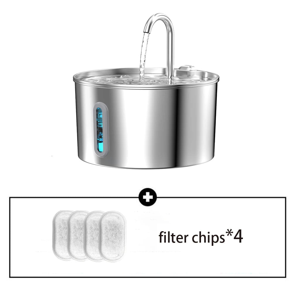 Ivalory FreshFlow Fountain – 2.2L Stainless Steel Pet Water Fountain