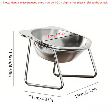 Ivalory Tilted Cat Bowl – Stainless Steel with Stand