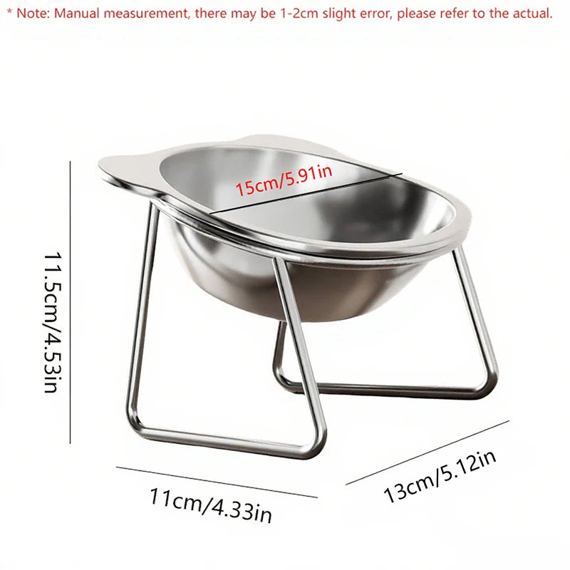 Ivalory Tilted Cat Bowl – Stainless Steel with Stand