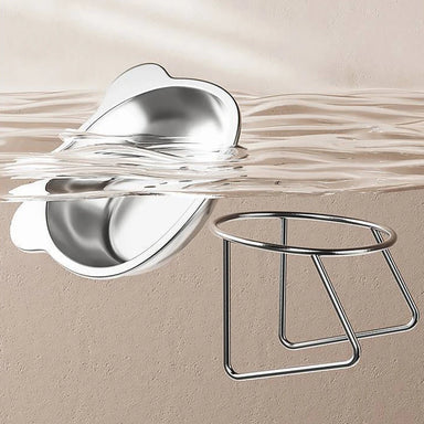 Ivalory Tilted Cat Bowl – Stainless Steel with Stand