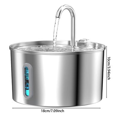 Ivalory FreshFlow Fountain – 2.2L Stainless Steel Pet Water Fountain
