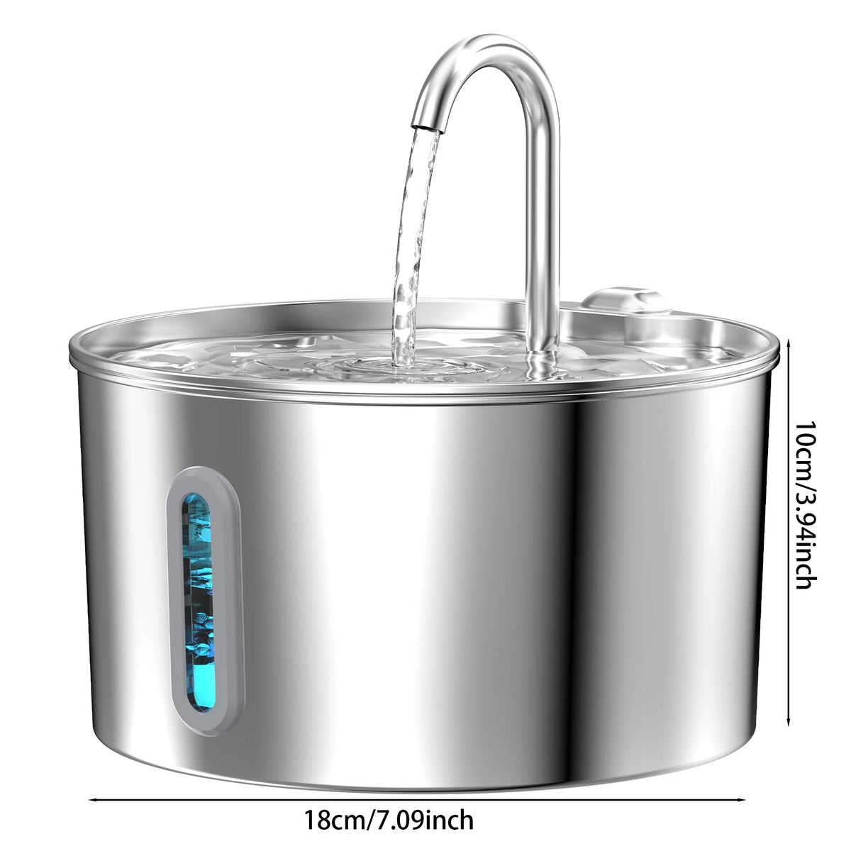 Ivalory FreshFlow Fountain – 2.2L Stainless Steel Pet Water Fountain