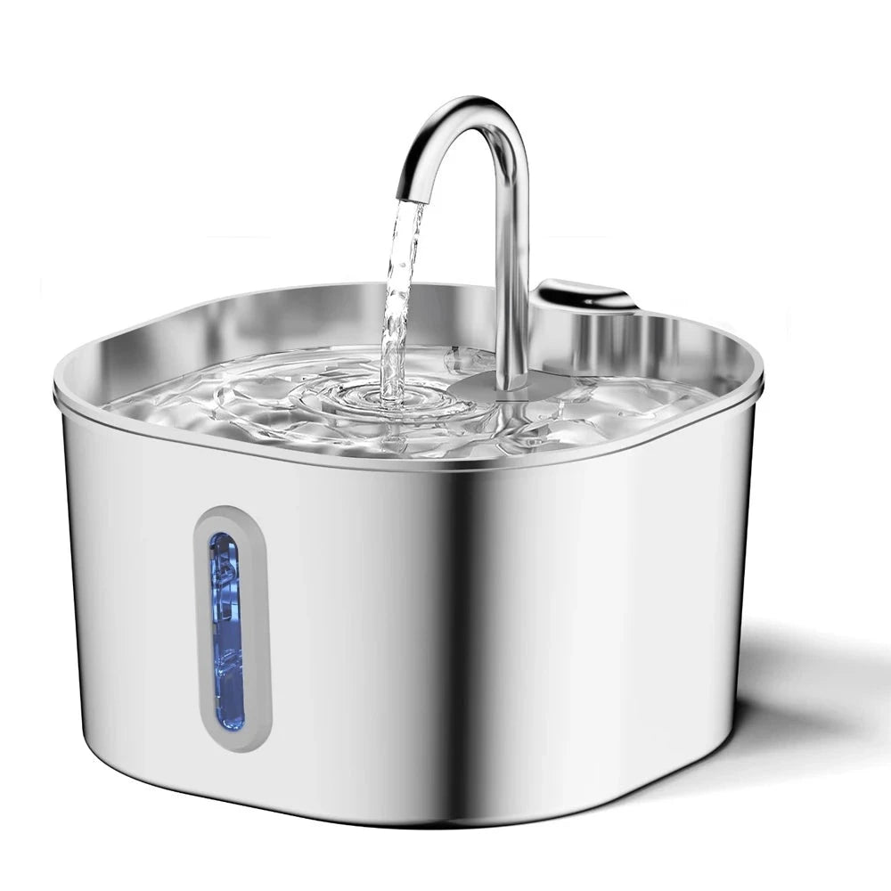 Ivalory FreshFlow Fountain – 2.2L Stainless Steel Pet Water Fountain