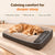 Golden retriever asleep on the Ivalory plush cushion dog bed