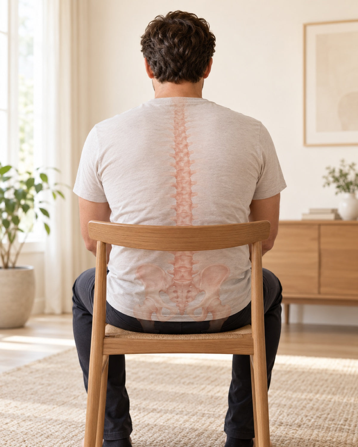 Illustrated seated posture without a cushion